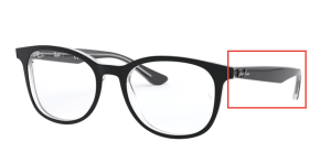 Original Ray-Ban RB5356 Sehbrillen Bügel, Farbe 2034 · Oben schwarz auf transparent