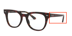 Original Ray-Ban RB5377 Sehbrillen METEOR Bügel, Farbe 5911 · Oben trasp rot auf havanaorange