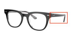 Original Ray-Ban RB5377 Sehbrillen METEOR Bügel, Farbe 8089 · Schwarz auf chevron grau/burgundy