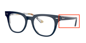 Original Ray-Ban RB5377 Sehbrillen METEOR Bügel, Farbe 8091 · Blau auf stripes orange/blau
