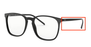 Original Ray-Ban RB5387 Sehbrillen Bügel, Farbe 2000 · Schwarz glänzend