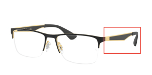 Original Ray-Ban RB6335V Sehbrillen Bügel, Farbe 2890 · Gold oben auf schwarz