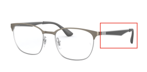 Original Ray-Ban RB6356V Sehbrillen Bügel, Farbe 2874 · Oben brushed gunmetal auf silber