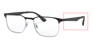Original Ray-Ban RB6363 Sehbrillen Bügel, Farbe 2861 · Oben schwarz auf silber