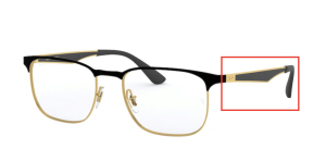 Original Ray-Ban RB6363 Sehbrillen Bügel, Farbe 2890 · Gold oben auf schwarz