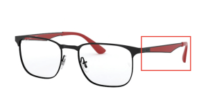 Original Ray-Ban RB6363 Sehbrillen Bügel, Farbe 3018 · Oben schwarz schwarz matt