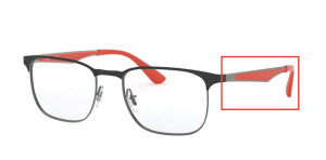 Original Ray-Ban RB6363 Sehbrillen Bügel, Farbe 3020 · Gunmetal oben grau matt