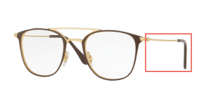 Original Ray-Ban RB6377 Sehbrillen Bügel, Farbe 2905 · Gold/braun glänzend