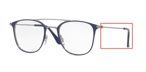 Original Ray-Ban RB6377 Sehbrillen Bügel, Farbe 2906 · Gunmetal/blau glänzend