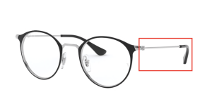 Original Ray-Ban RB6378 Sehbrillen Bügel, Farbe 2861 · Oben schwarz auf silber