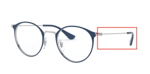 Original Ray-Ban RB6378 Sehbrillen Bügel, Farbe 3027 · Silber auf oben blau