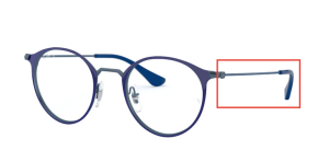 Original Ray-Ban RB6378 Sehbrillen Bügel, Farbe 3068 · Blau auf blau transparent
