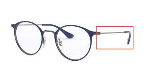 Original Ray-Ban RB6378 Sehbrillen Bügel, Farbe 2906 · Gunmetal/blau glänzend