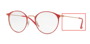 Original Ray-Ban RB6378 Sehbrillen Bügel, Farbe 2974 · Cooper oben auf bordeux