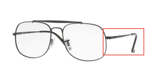 Original Ray-Ban RB6389 Sehbrillen Bügel, Farbe 2509 · Schwarz glänzend