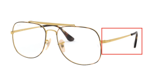 Original Ray-Ban RB6389 Sehbrillen Bügel, Farbe 2945 · Gold auf oben Havanna