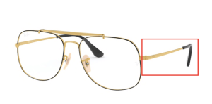 Original Ray-Ban RB6389 Sehbrillen Bügel, Farbe 2946 · Gold auf oben schwarz