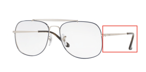 Original Ray-Ban RB6389 Sehbrillen Bügel, Farbe 2970 · Silber auf oben blau