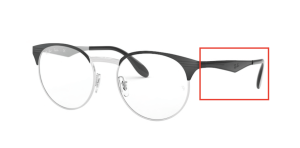 Original Ray-Ban RB6406 Sehbrillen Bügel, Farbe 2861 · Oben schwarz auf silber
