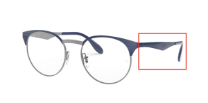 Original Ray-Ban RB6406 Sehbrillen Bügel, Farbe 2906 · Gunmetal/blau glänzend