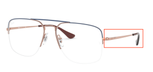 Original Ray-Ban RB6441 Sehbrillen THE GENERAL GAZE Bügel, Farbe 3049 · Blau auf kupfer
