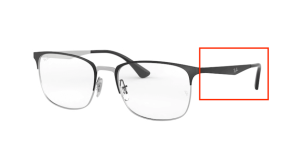 Original Ray-Ban RB6421 Sehbrillen Bügel, Farbe 2997 · Silber auf oben schwarz matt