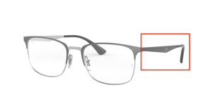Original Ray-Ban RB6421 Sehbrillen Bügel, Farbe 3004 · Silber auf oben grau