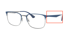 Original Ray-Ban RB6421 Sehbrillen Bügel, Farbe 3041 · Oben blau matt auf glänzend gunmetal