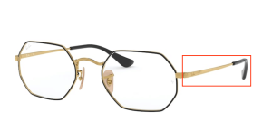 Original Ray-Ban RB6456 Sehbrillen Bügel, Farbe 2991 · Gold auf oben schwarz