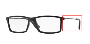 Original Ray-Ban RB7021 Sehbrillen Bügel, Farbe 5364 · Rubber schwarz