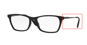 Original Ray-Ban RB7053 Sehbrillen Bügel, Farbe 5364 · Rubber schwarz