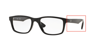 Original Ray-Ban RB7063 Sehbrillen Bügel, Farbe 2000 · Schwarz glänzend