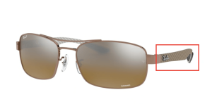 Original Ray-Ban RB8318 Bügel, Farbe 121 · Braun glänzend