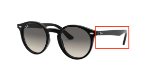Original Ray-Ban RB9064S Junior Bügel, Farbe 100 · Schwarz