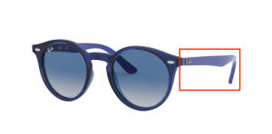 Original Ray-Ban RB9064S Junior Bügel, Farbe 7062 · Transparent blau