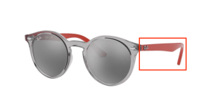 Original Ray-Ban RB9064S Junior Bügel, Farbe 7063 · Transparent grau