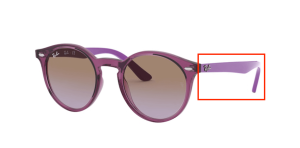 Original Ray-Ban RB9064S Junior Bügel, Farbe 7064 · Transparent fuxia