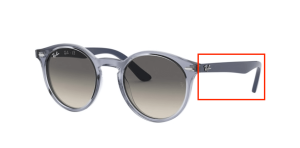 Original Ray-Ban RB9064S Junior Bügel, Farbe 7050 · Transparent blau