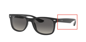 Original Ray-Ban RB9052S Junior JUNIOR NEW WAYFARER Bügel, Farbe 100 · Schwarz