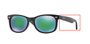 Original Ray-Ban RB9052S Junior JUNIOR NEW WAYFARER Bügel, Farbe 100S · Schwarz matt