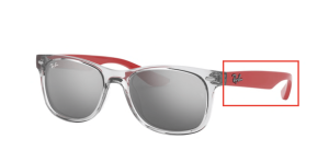 Original Ray-Ban RB9052S Junior JUNIOR NEW WAYFARER Bügel, Farbe 7063 · Transparent grau