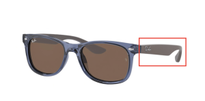 Original Ray-Ban RB9052S Junior JUNIOR NEW WAYFARER Bügel, Farbe 7068 · Transparent blau