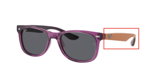 Original Ray-Ban RB9052S Junior JUNIOR NEW WAYFARER Bügel, Farbe 7069 · Transparent violett