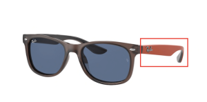 Original Ray-Ban RB9052S Junior JUNIOR NEW WAYFARER Bügel, Farbe 7071 · Transparent braun