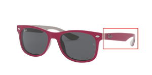 Original Ray-Ban RB9052S Junior JUNIOR NEW WAYFARER Bügel, Farbe 177 · Rot fuxia auf grau