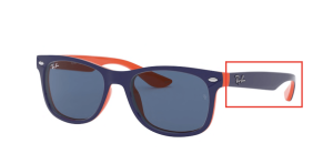 Original Ray-Ban RB9052S Junior JUNIOR NEW WAYFARER Bügel, Farbe 178 · Blau auf orange