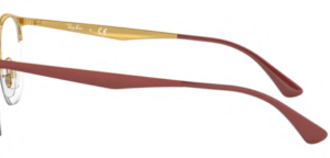 Original Ray-Ban RB6422 Sehbrillen Bügel, Farbe 3046 · Oben rot matt auf gold glänzend