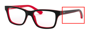 Original Ray-Ban RB1536 Bügel, Farbe 3573 · Schwarz auf rot