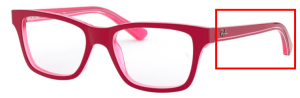 Original Ray-Ban RB1536 Bügel, Farbe 3761 · Bordeaux auf transparent rosa