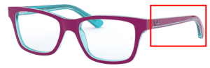Original Ray-Ban RB1536 Bügel, Farbe 3763 · Fucsia auf transparent blau